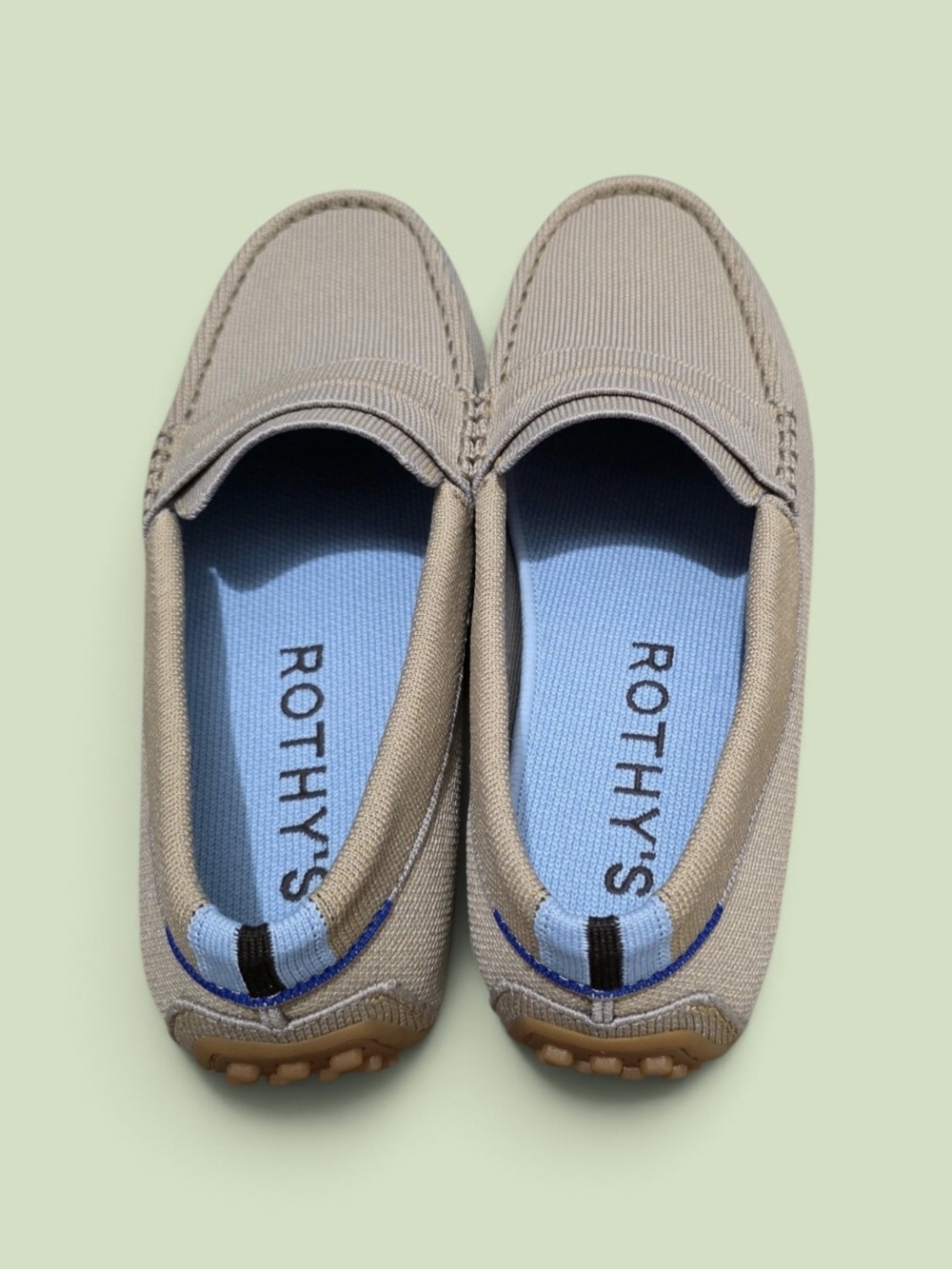 Rothy's The Driving Loafer Sand Trap Beige Knit Slip On US 7.5 New In Box - Picture 2 of 5